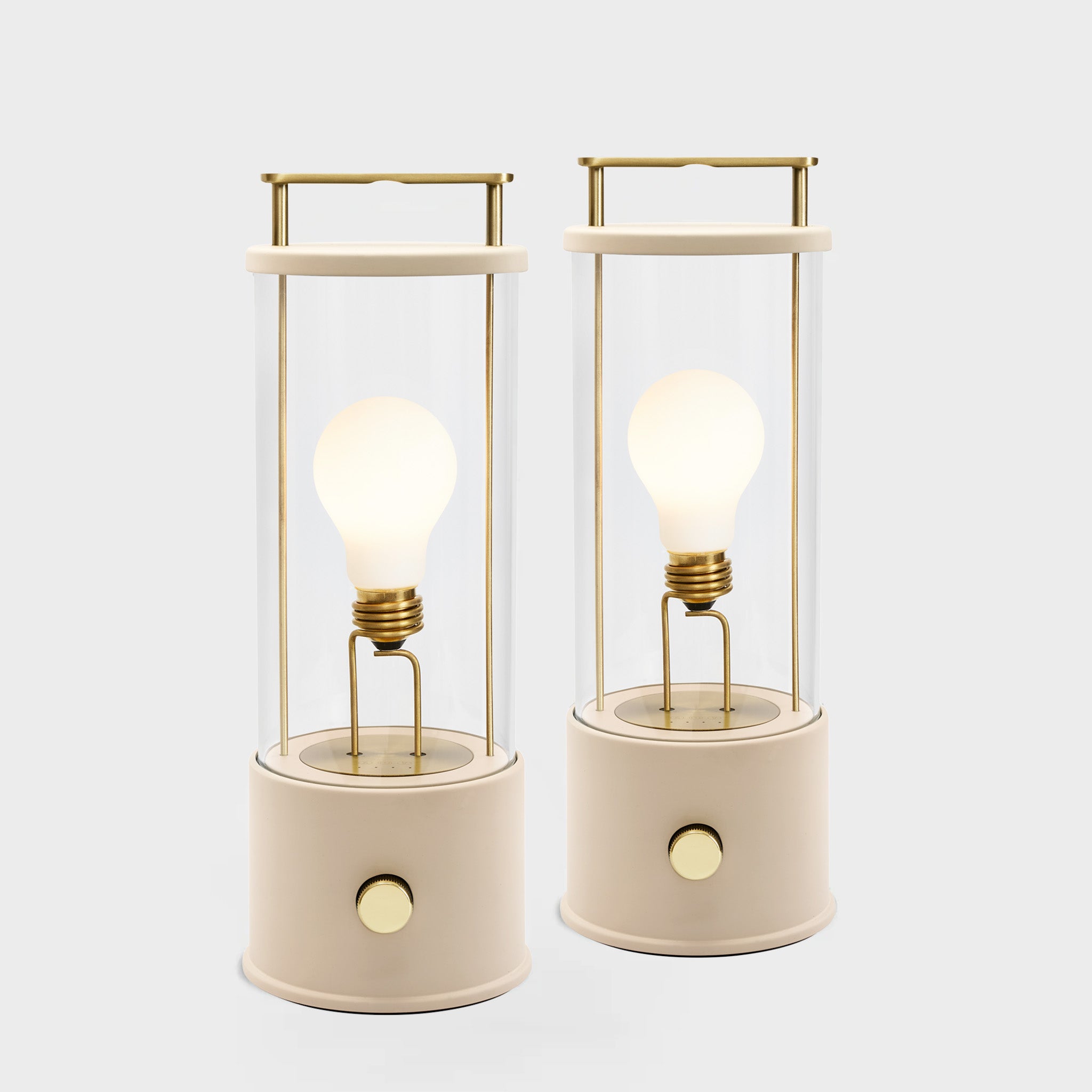 The Muse Portable Lamp in Setting Plaster Pink - Set of 2 | Modern Table Lamp for Bedroom, Living Room & Office | USB Rechargeable & Dimmable LED Night Light