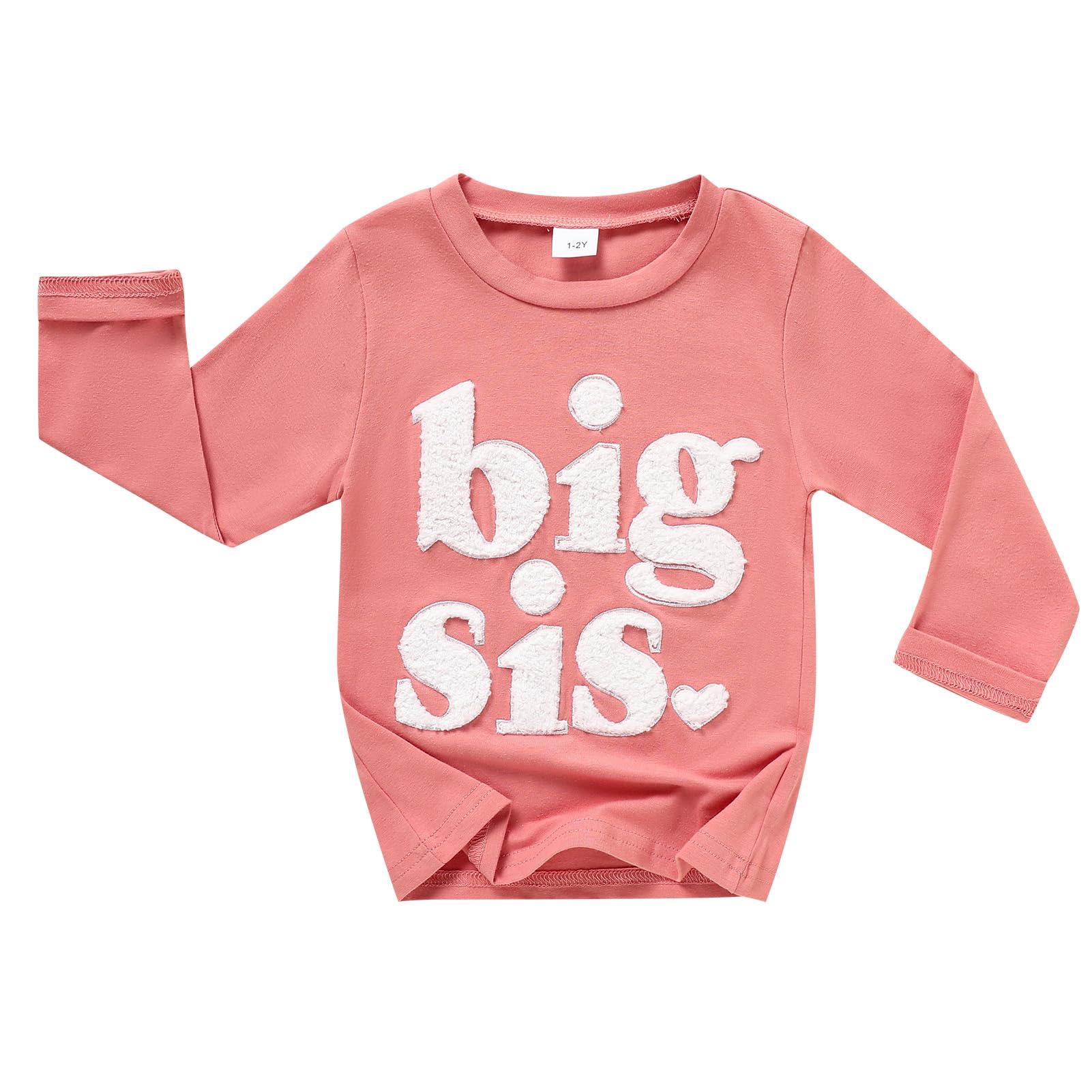 Big Sister Shirt for Toddler Girls - Long Sleeve Cotton Top for New Big Sisters - Cute Baby Announcement Outfit - Perfect for Sibling Reveal & Family Photos