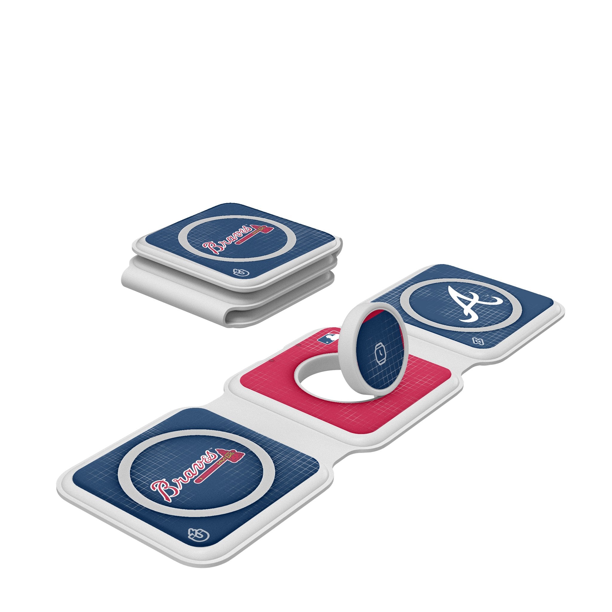 Atlanta Braves Hatch Foldable 3-in-1 Wireless Charger - Fast Charging Station for iPhone, Android, AirPods - Perfect for Home, Office & Travel