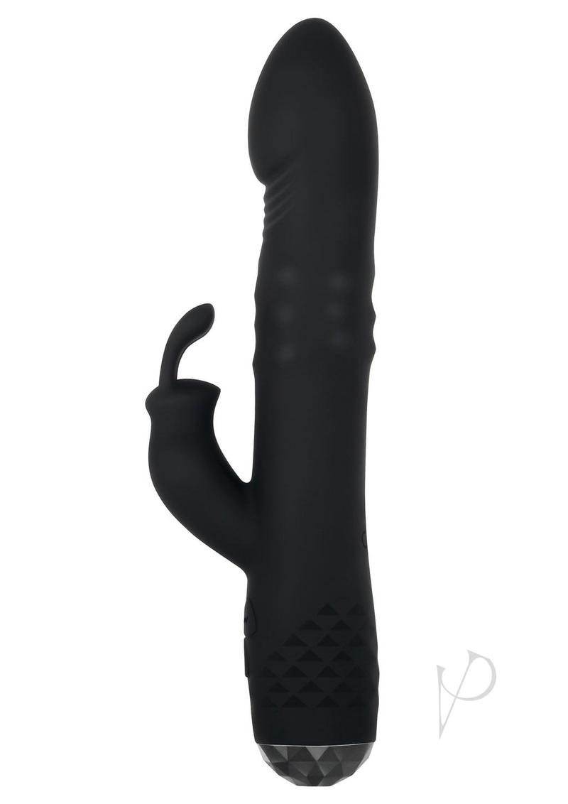 Bodacious Bunny Rechargeable Silicone Rabbit Vibrator - Black | Powerful Dual Stimulation for Women | Perfect for Couples Play & Solo Pleasure