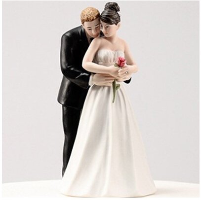 Custom Bride & Groom Couple Figurine Wedding Cake Topper - 'Yes to the Rose' Personalized Wedding Cake Decoration - Perfect for Romantic Weddings, Anniversaries & Bridal Showers