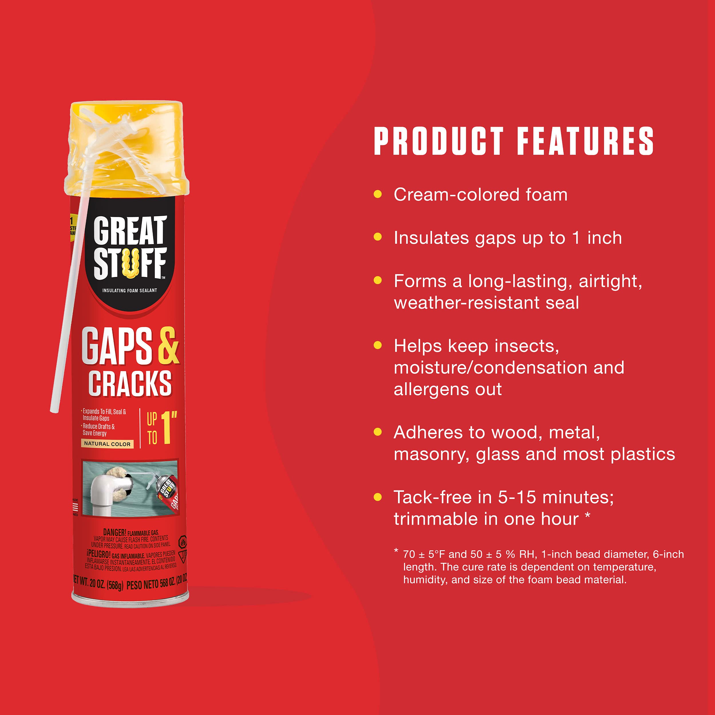 Great Stuff 157911 Insulating Foam Sealant 20oz - Home & Construction Use