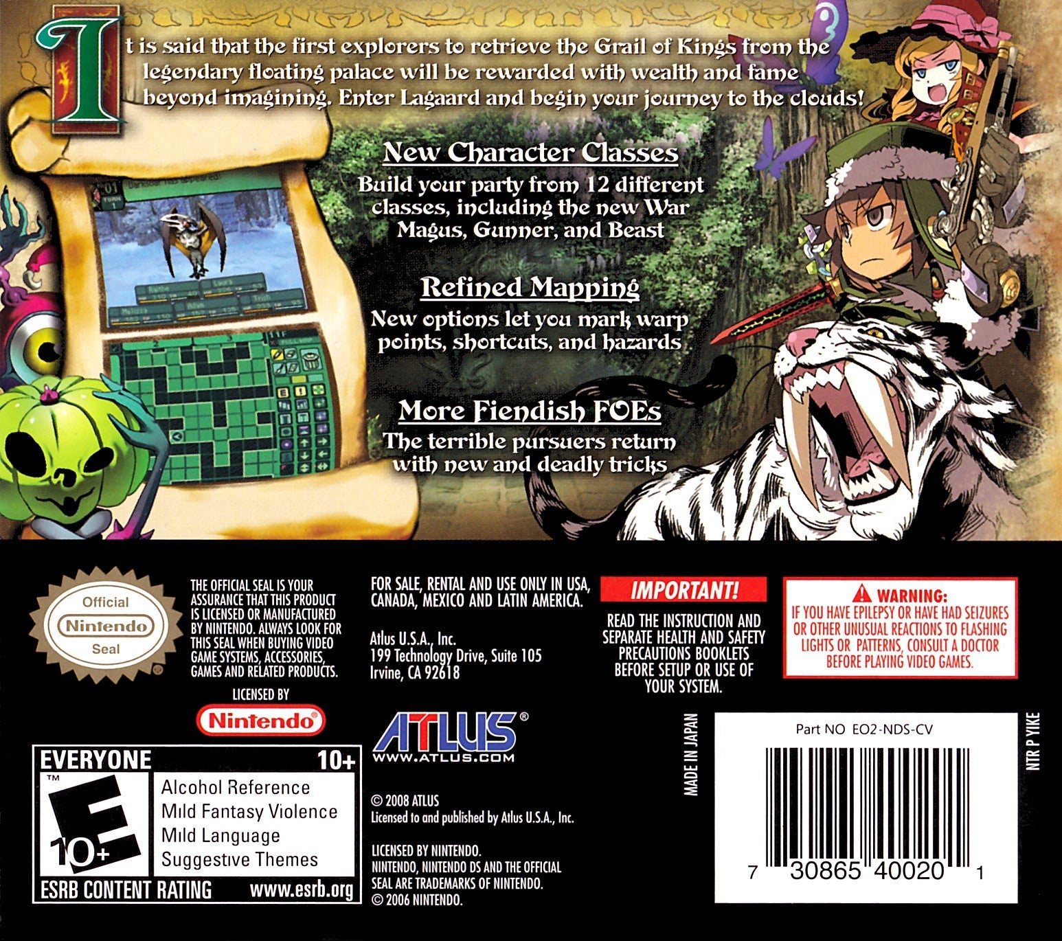 Etrian Odyssey II: Heroes of Lagaard - Classic Nintendo DS RPG Adventure Game for Dungeon Crawling & Strategy Fans | Perfect for Retro Gaming Enthusiasts & JRPG Lovers
