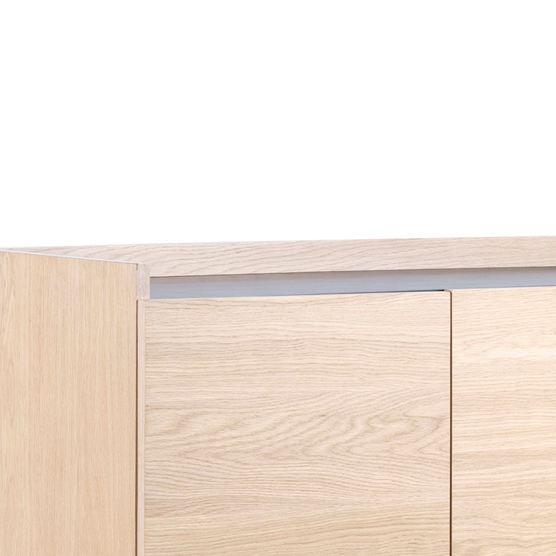 BROGAN 100cm Tall Sideboard Buffet Cabinet - Natural Wood Finish for Dining Room, Living Room & Entryway Storage