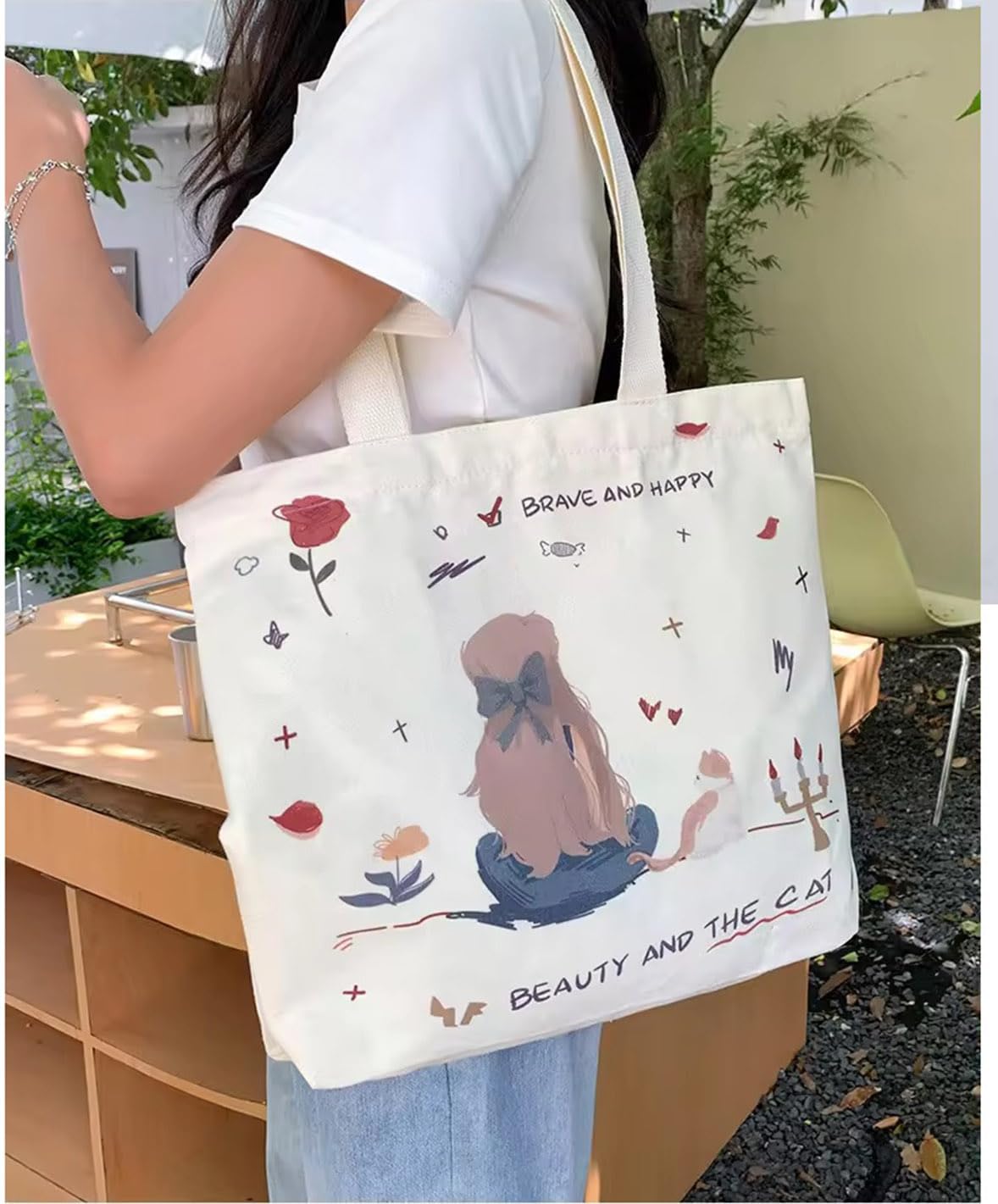 KeepCart Women's Reusable Grocery Tote Bag with Pockets - Eco-Friendly Canvas Shopping Bag for Groceries, Travel & Daily Use - Durable Shoulder Handbag for Work, Beach & Errands