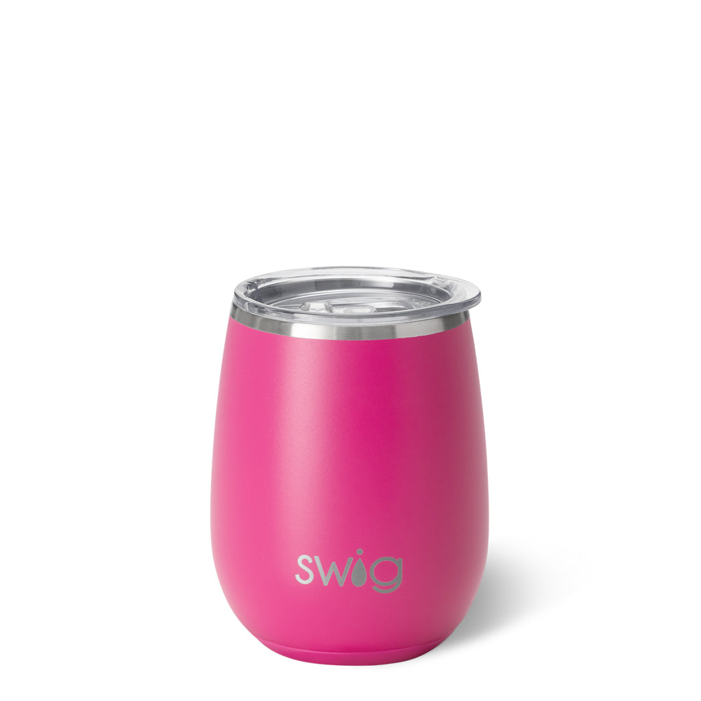 14oz Hot Pink Stemless Wine Glass - Perfect for Parties, Weddings & Home Entertaining