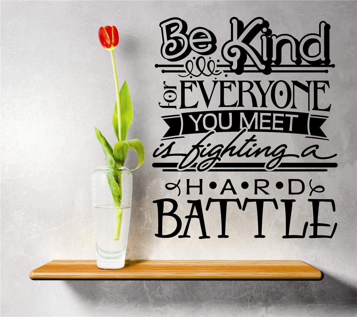Be Kind Wall Decals - 15x15 Inch Removable Inspirational Stickers for Home & Bedroom Decor, DIY Motivational Quotes - Perfect for Nursery, Office & Living Room Wall Art