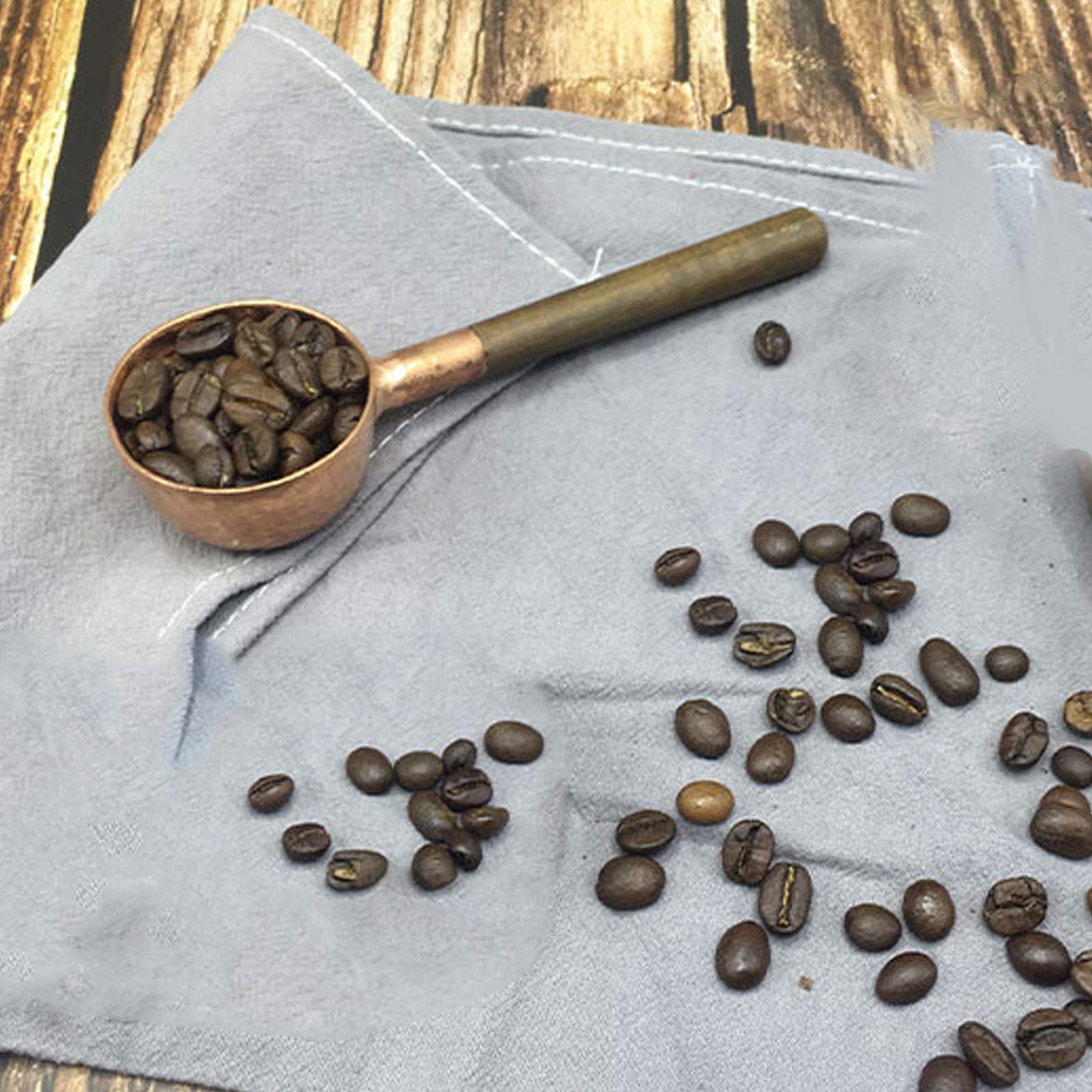 Premium Wooden Measuring Spoons Set - Durable Kitchen Tools for Coffee, Tea & Baking - Perfect for Measuring Coffee Beans, Spices & Ingredients (6-Piece Set) - Ideal for Home Kitchen, Coffee Shops & Baking Enthusiasts