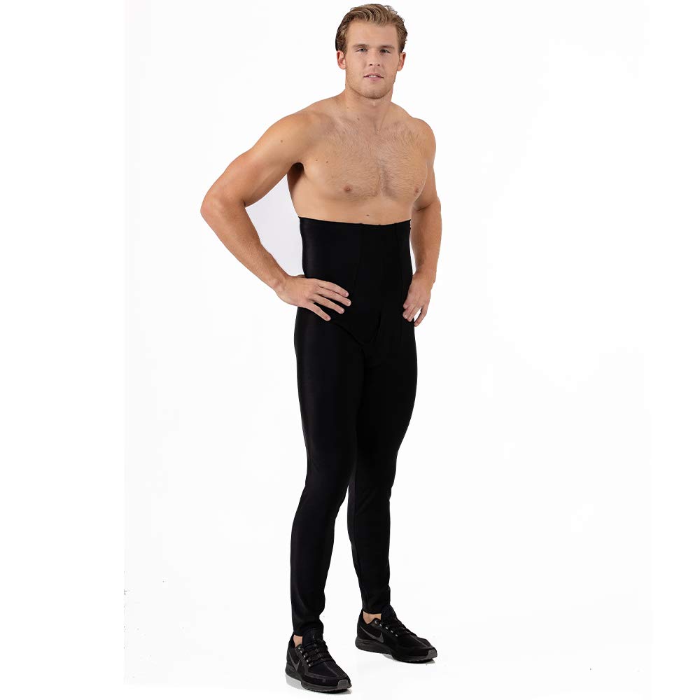 Insta Slim Men's Compression Hi-Waisted Workout Pants - MP2005 | High Waist Tights for Fitness Training, Gym & Running | Shapewear for Men with Slimming Effect