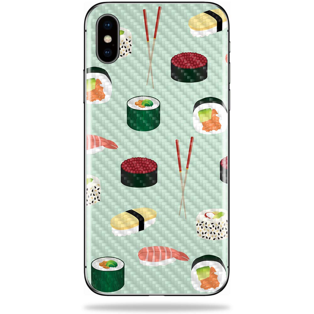 MightySkins Carbon Fiber Skin for Apple iPhone X - Sushi Design | Protective Durable Textured Vinyl Wrap | Easy to Apply & Remove | Made in USA | Perfect for Daily Use, Travel & Style Protection