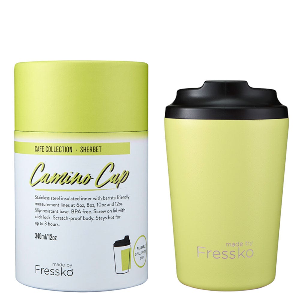 Fressko Reusable Coffee Cup Camino 12oz - Insulated Travel Mug for Hot & Cold Drinks, Perfect for Camping, Office, and Commuting
