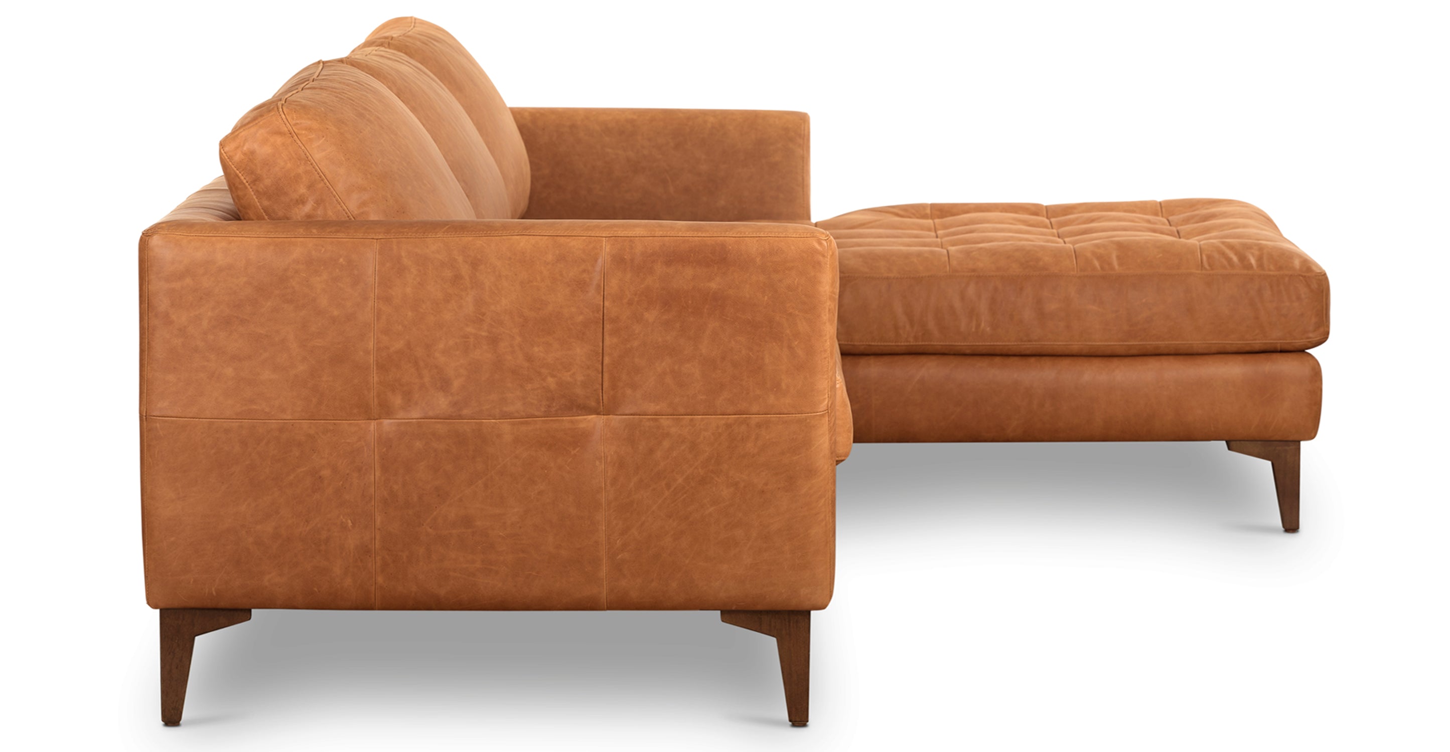 Modern Calle Right Facing Sectional Sofa - L-Shaped Corner Couch for Living Room, Family Room & Small Spaces | Comfortable Fabric Upholstery with Reversible Chaise