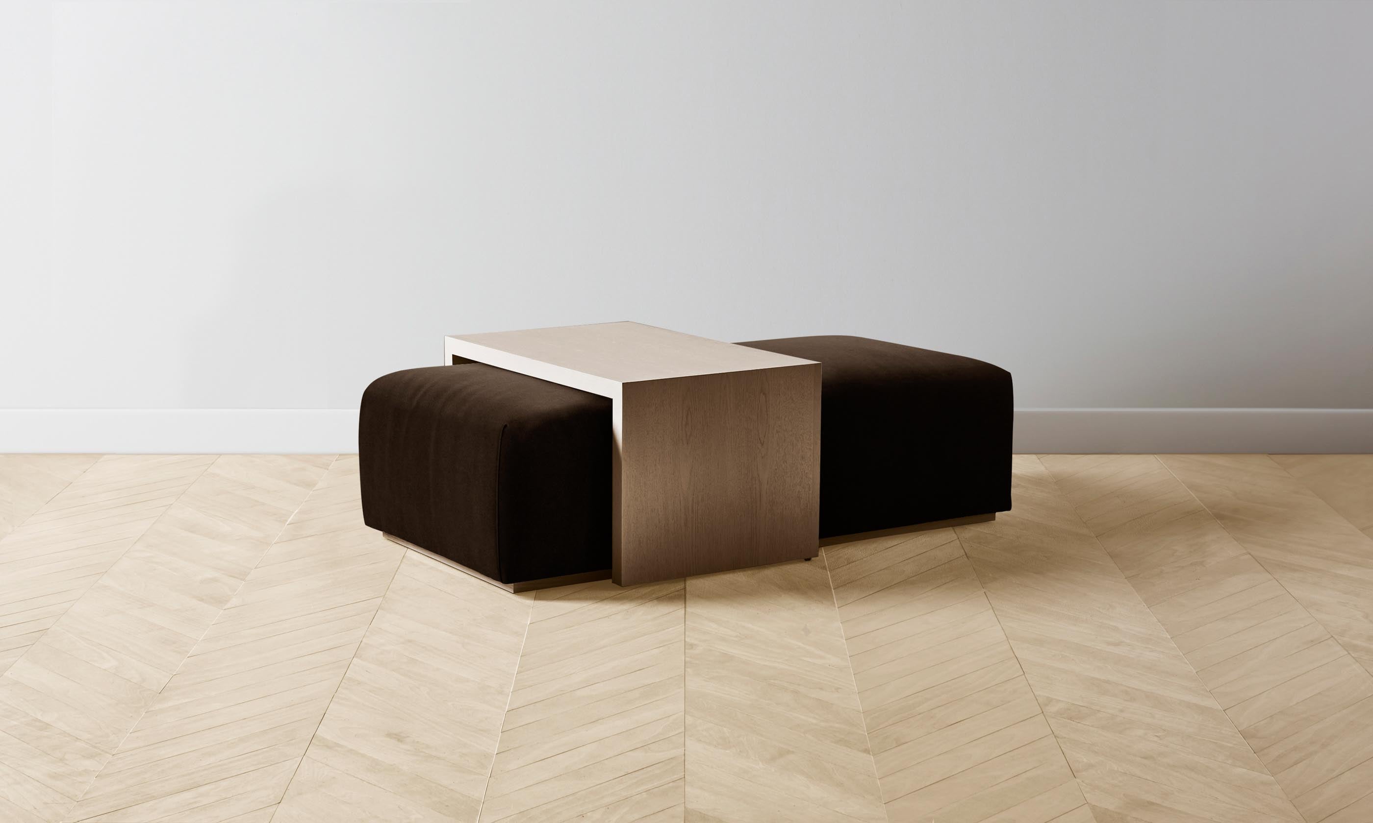 The Bowery Ottoman - Luxurious Mohair Upholstery in Rich Chocolate Brown - Perfect for Living Room, Bedroom, or Office Decor