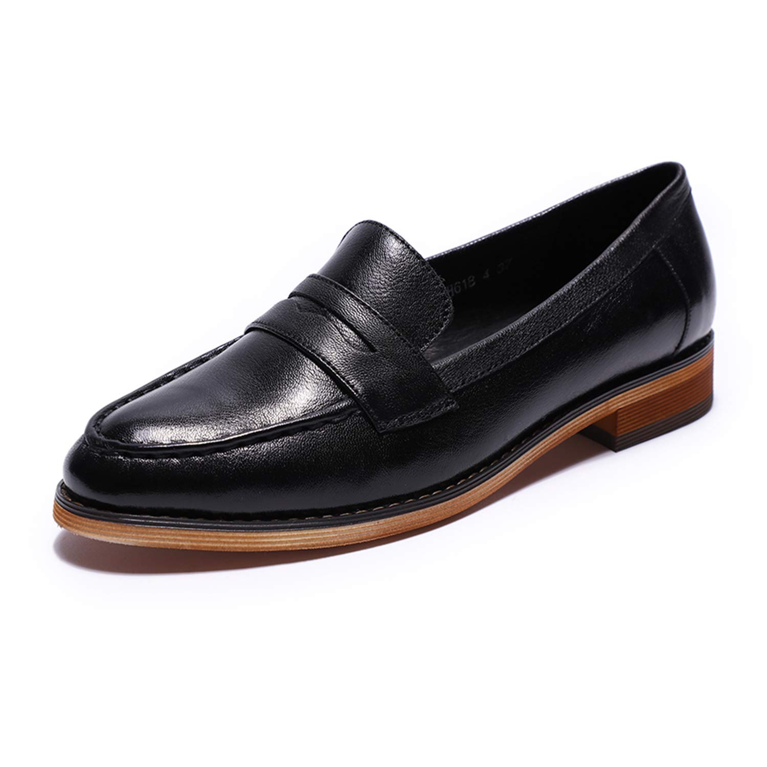 Women's Classic Leather Penny Loafers - Slip-On Dress Casual Flats for Office & Work | Comfortable & Stylish Ladies Shoes for Business, Travel & Everyday Wear