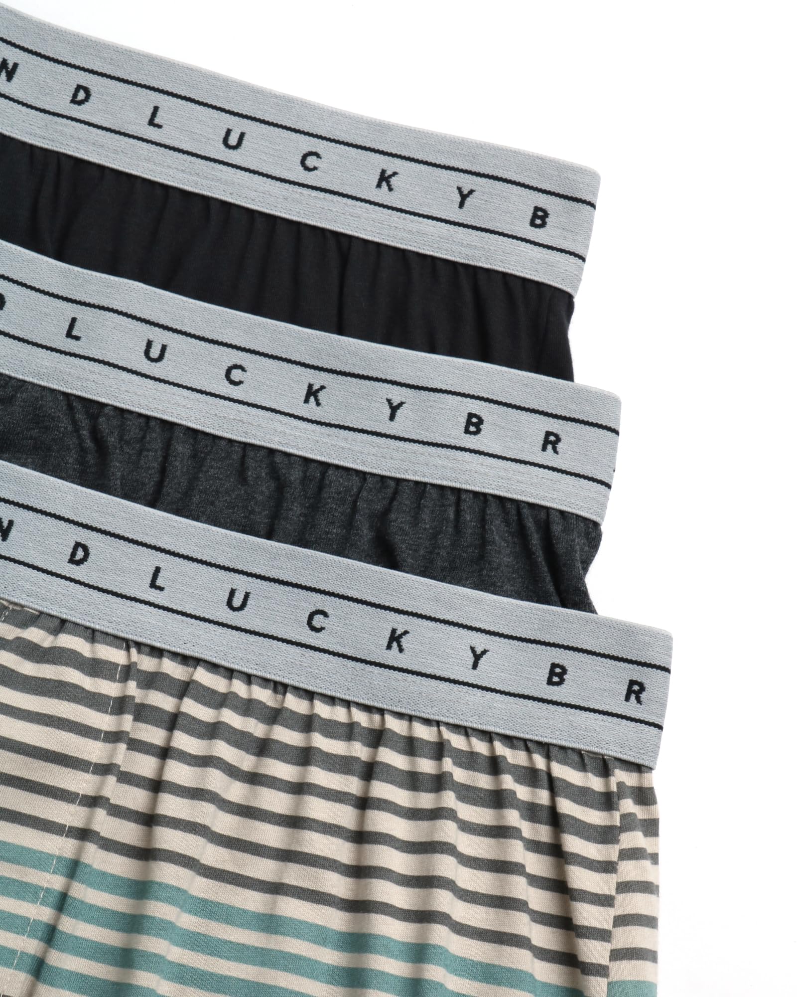 Lucky Brand Men's Boxer Shorts 3-Pack - Soft Knit Cotton Underwear with Functional Fly - Breathable & Comfortable Classic Boxers for Men (S-XXL) - Perfect for Everyday Wear, Workout & Lounging