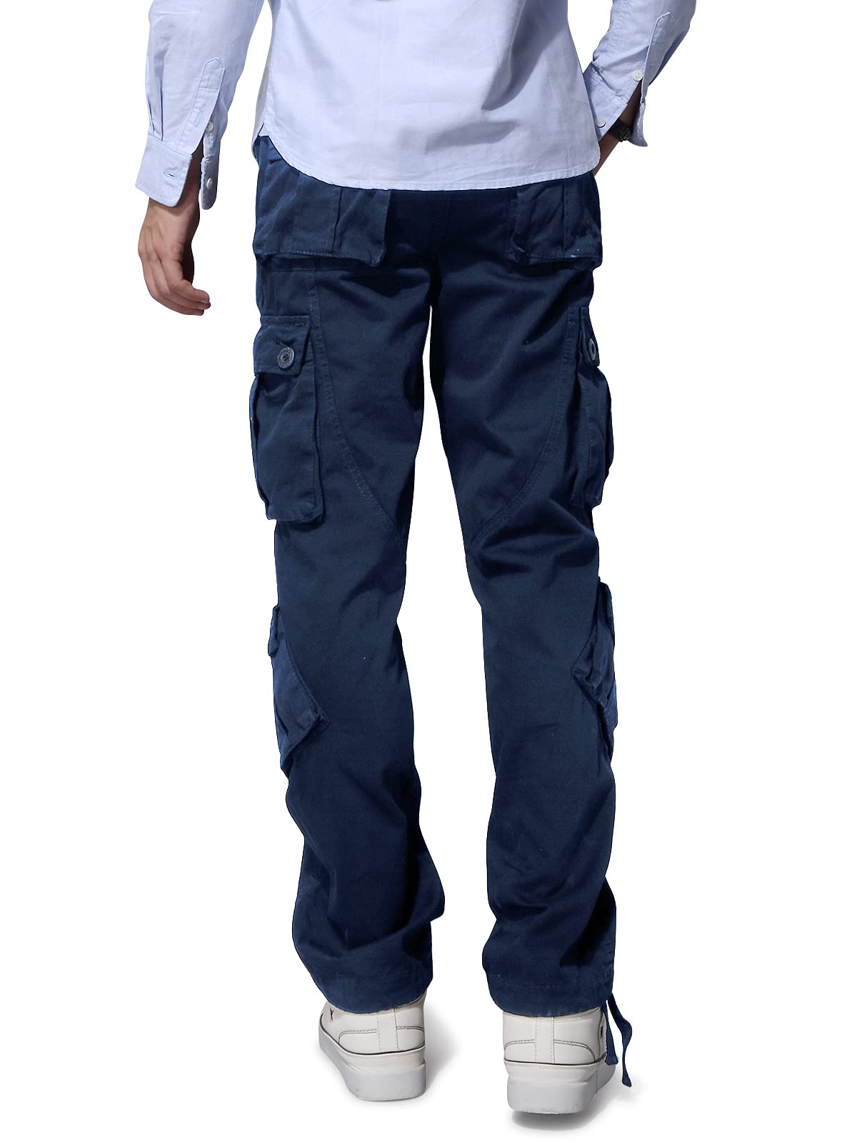 Men's Cotton Military Cargo Pants - 8 Pocket Tactical Work Pants for Outdoor Hiking, Camping & Casual Wear | Durable Camo Combat Pants for Men