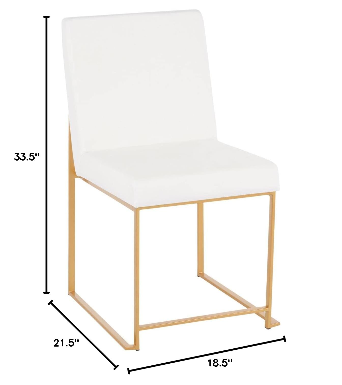 LumiSource High Back Fuji Dining Chair Set of 2 - Modern Upholstered Kitchen Chairs for Dining Table - Comfortable Contemporary Seating for Home, Restaurant & Office Use