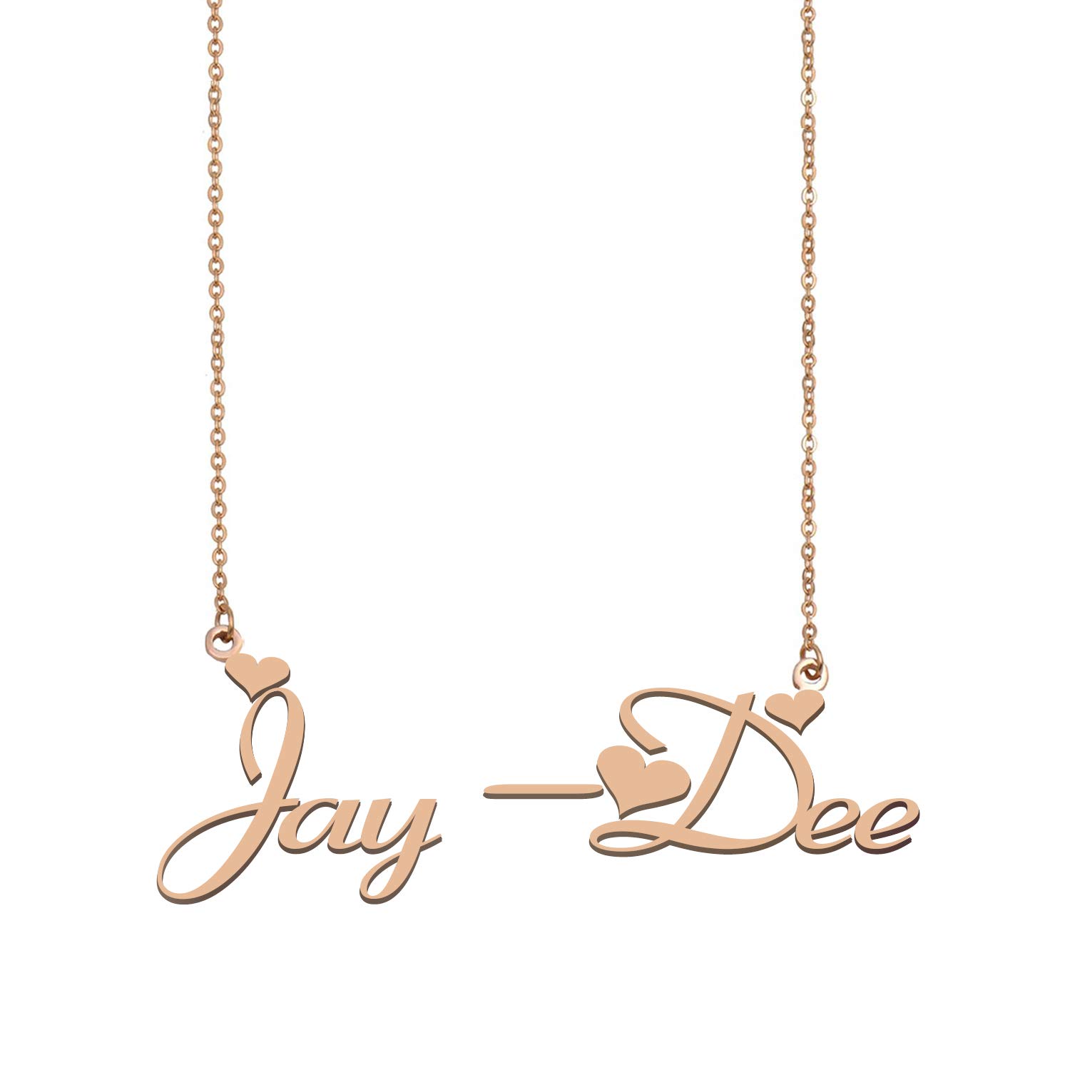 Personalized Name Necklace for Women - Custom 'Jay-Dee' Gold/Silver Jewelry Gift for Her - Perfect for Birthdays, Anniversaries & Special Occasions
