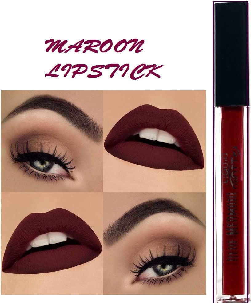 Long Lasting Liquid Lipstick - Red Wine Matte Lip Color, Non-Stick Cup & Transfer Proof, Perfect for Parties, Date Nights & Special Occasions