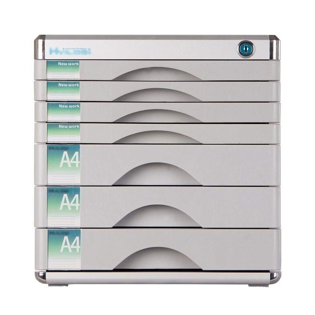 7-Layer Lockable Aluminum Alloy Flat File Cabinet - Secure Document Storage for Home & Office Supplies (Silver) | Perfect for Organizing Bills, Contracts & Important Papers