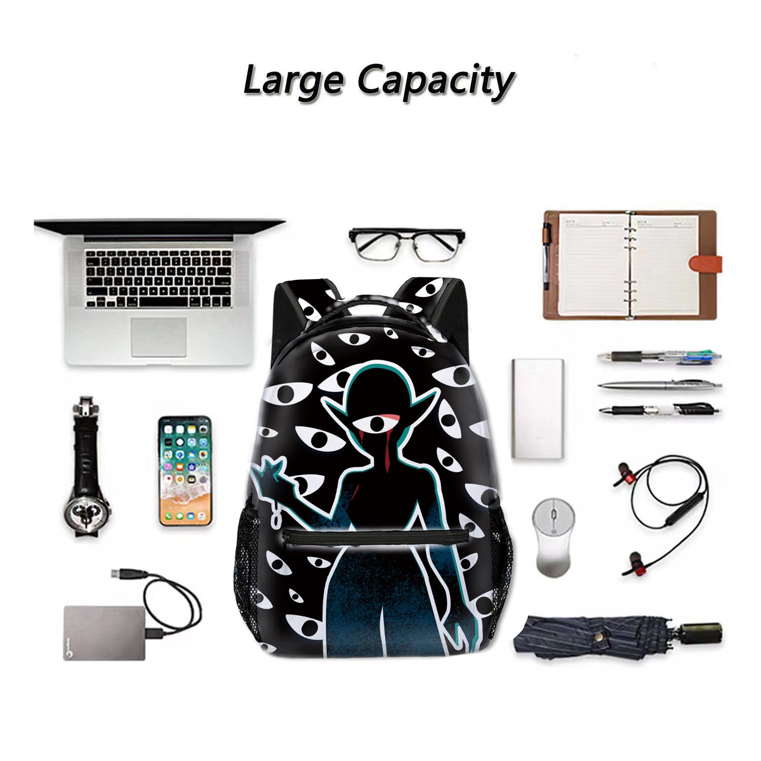 Horror Game Themed Kids Backpack - Cute Cartoon School Bag with Large Capacity for Boys & Girls - Perfect for School, Travel & Halloween Costumes