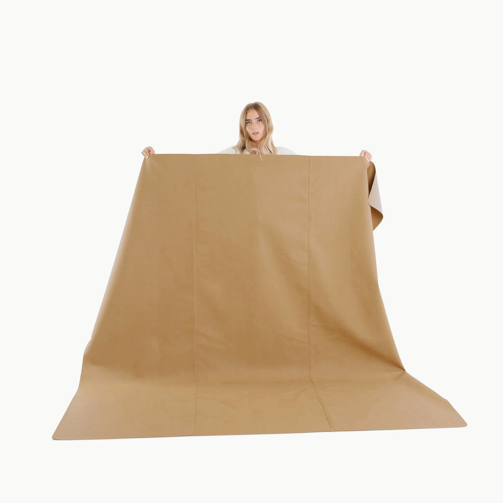 Gathre Mat Maxi Square - Premium Leather Play Mat for Kids & Babies in Camel | Perfect for Indoor & Outdoor Play, Picnics, and Nursery Floor Protection
