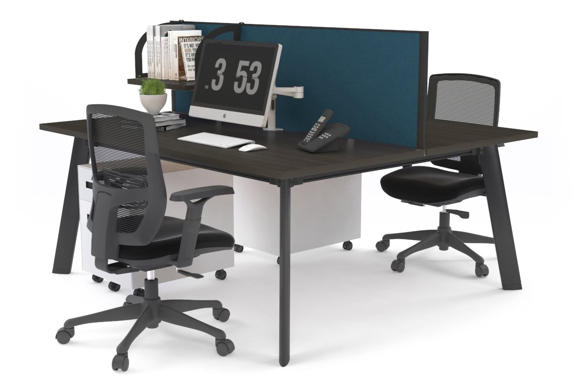 2-Person Workstation with Black Frame - 1200L x 700W Office Desk for Collaborative Workspaces | Perfect for Home Office, Coworking Spaces & Team Projects