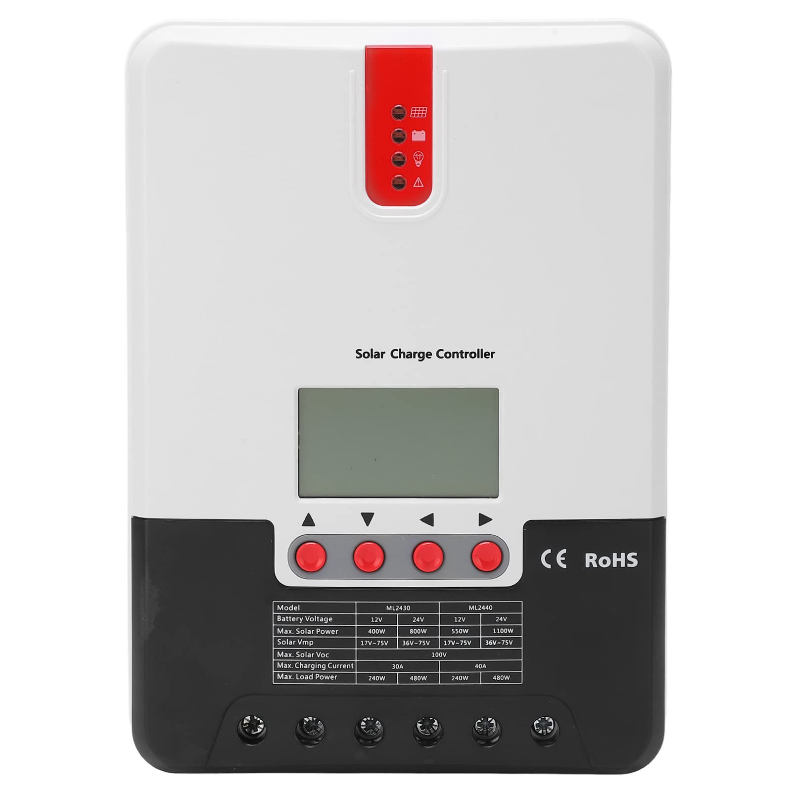 Kadimendium Solar Charge Discharge Controller with LED Indicator - Multifunctional Photovoltaic Charging Controller with Temperature Compensation for Solar Power Systems | Ideal for Off-Grid Homes, RVs, and Solar Panel Installations