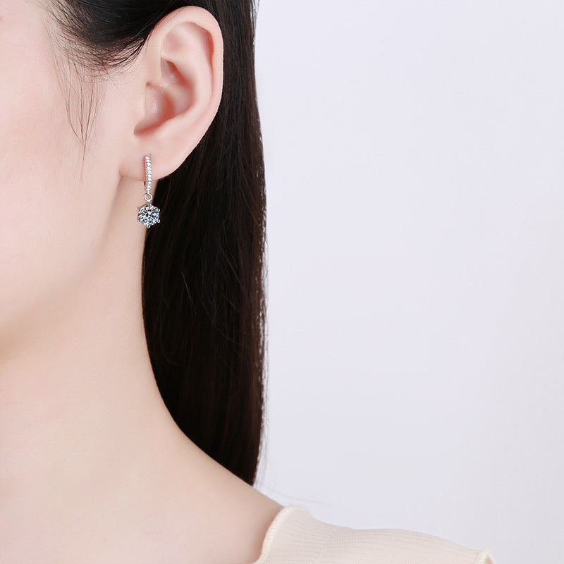 925 Silver Six Claw Moissanite Stud Earrings - Durable Hypoallergenic Jewelry for Women - Perfect for Weddings, Parties & Everyday Elegance