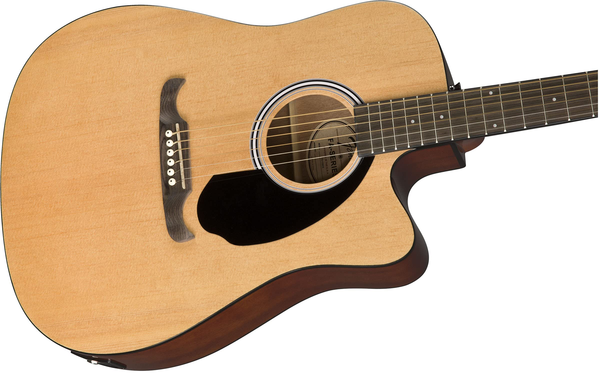 Fender FA-125CE Dreadnought Cutaway Acoustic-Electric Guitar Bundle with Hard Case, Strap, Strings & Accessories - Natural Finish | Includes Fender Play Lessons & Austin Bazaar DVD | Perfect for Beginners, Live Performances & Home Practice