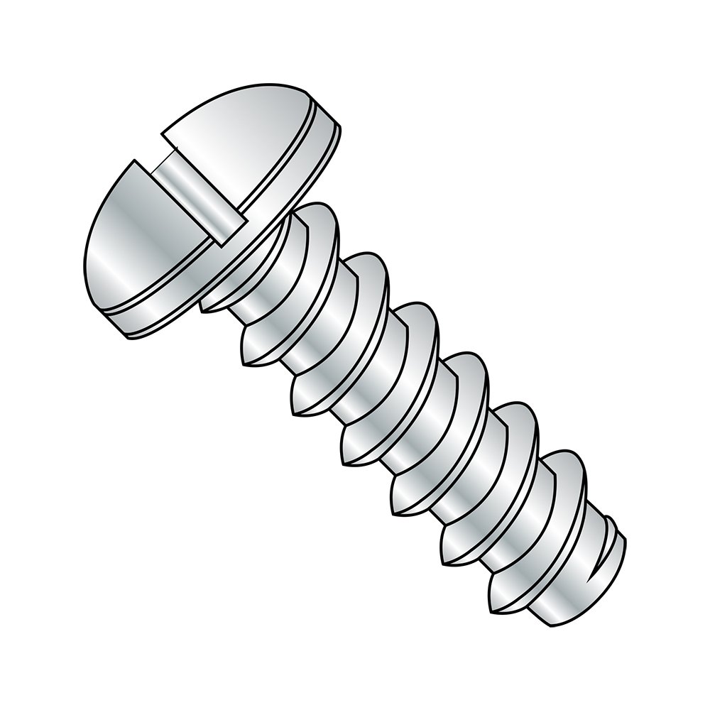 Small Parts 0202BSP Zinc Plated Steel Sheet Metal Screws, Pan Head Slotted Drive, Type B, #2-32 Thread, 1/8