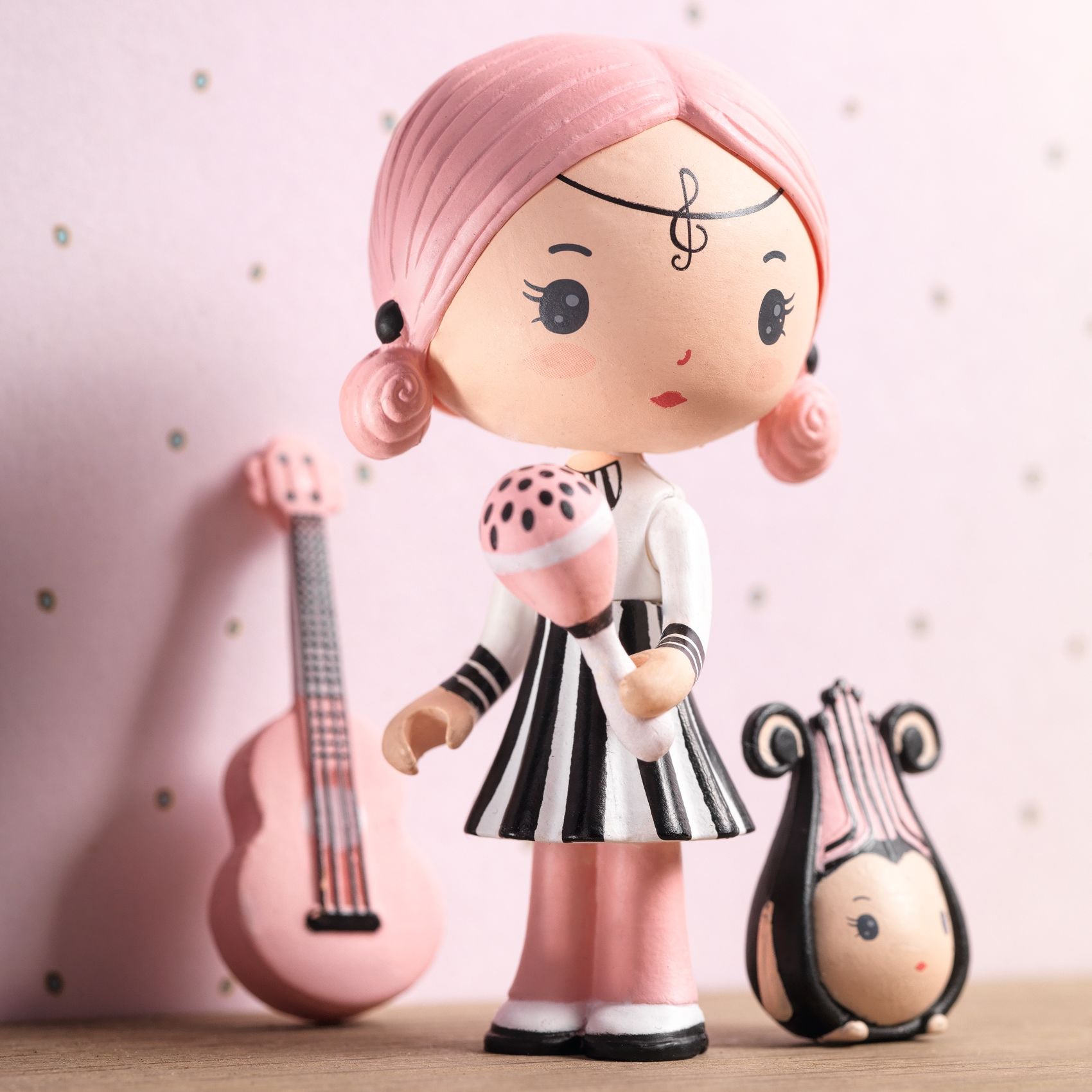 Djeco Tinyly Sidonie & Zick - Adorable Wooden Animal Figures for Kids, Perfect for Pretend Play, Storytelling & Nursery Decor