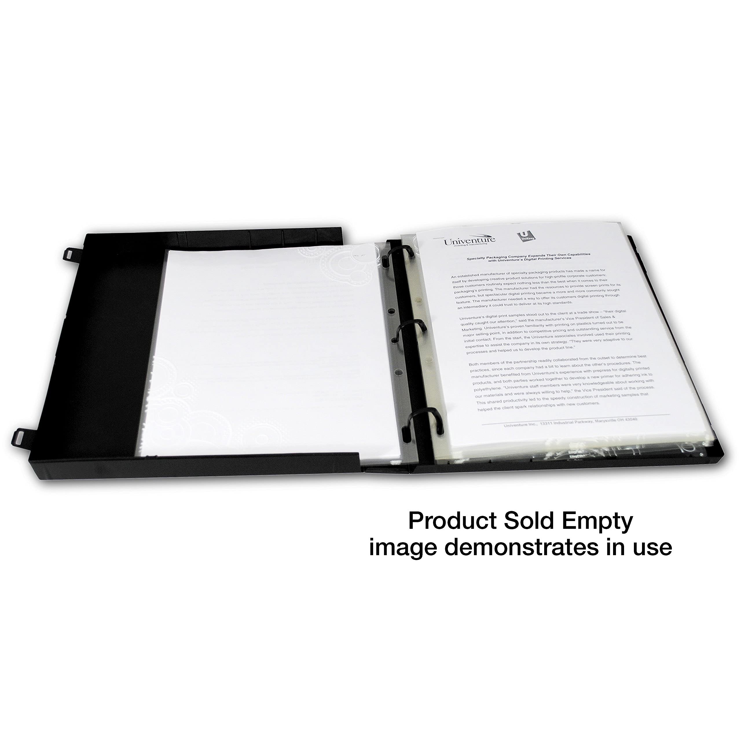 UniKeep 3 Ring View Binder - Fully Enclosed Binder Case in White, Clear or Black - Multiple Spine Widths (1.5 Inch, Pack of 3, Black) - Perfect for School, Office & Document Organization