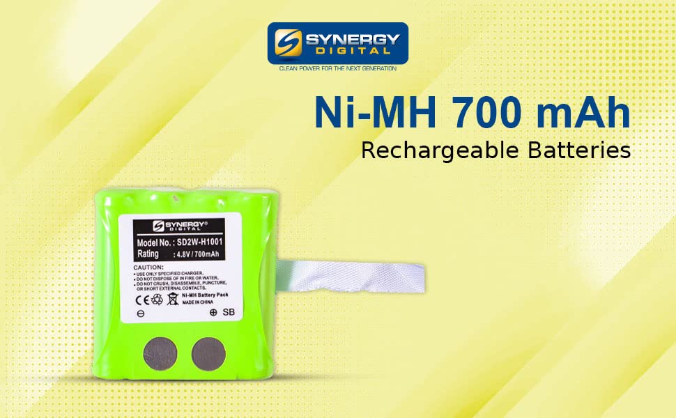 Synergy Digital 2-Way Radio Battery for Motorola TalkAbout SX700R - 4.8V 700mAh NiMH Replacement Battery (Compatible with Motorola M370H1A) - Perfect for Outdoor Adventures, Camping, Hiking & Emergency Communication