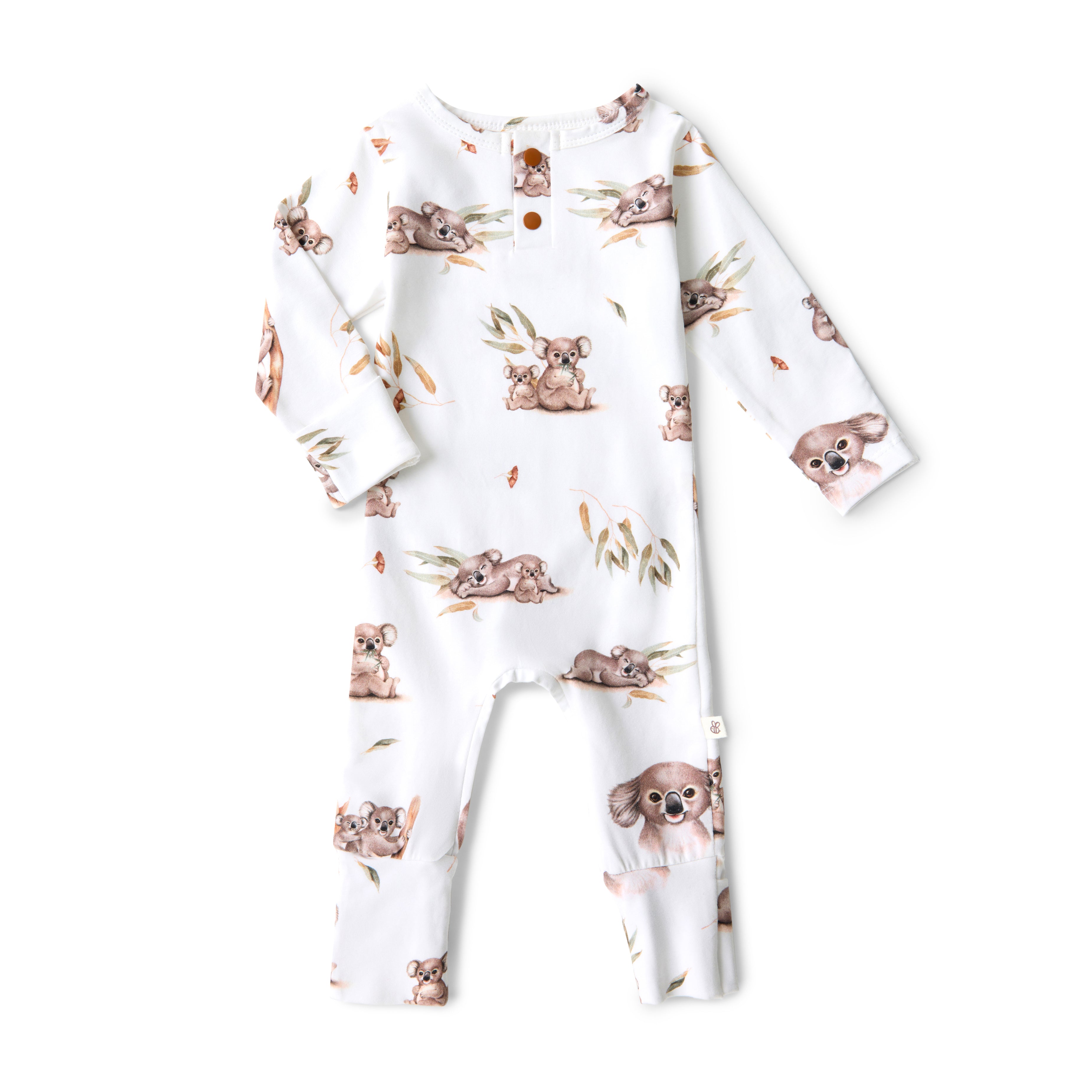 Organic Baby Growsuit with Koala Print - Soft & Snug One-Piece Outfit for Newborns & Infants - Perfect for Playtime, Naptime & Photo Shoots