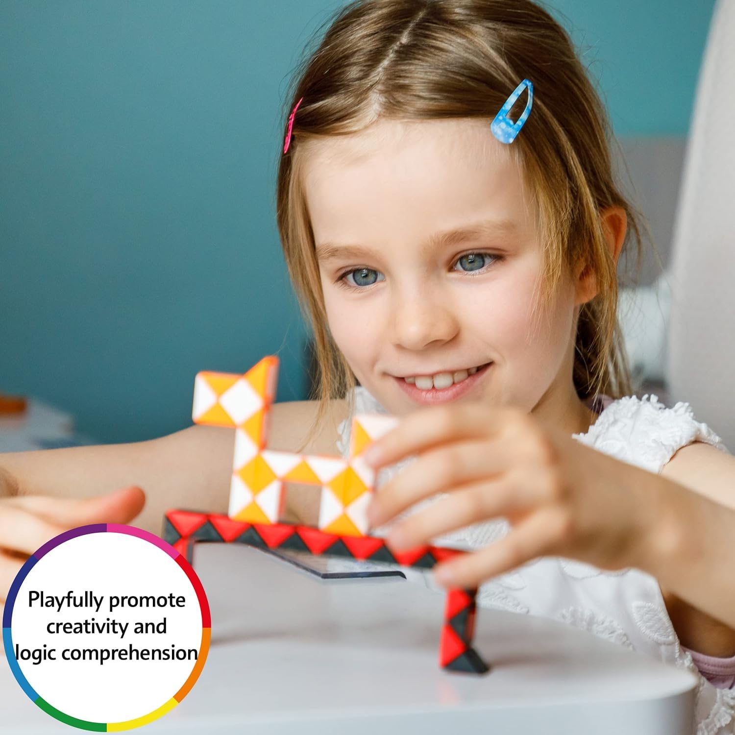 CUBIDI® Magic Snake Cube Puzzle - 6 Pack Fidget Toys for Kids & Adults - Stress Relief Sensory Toys for ADHD, Autism - Travel Games for Ages 4-8 - Perfect Birthday Gift & Easter Basket Stuffers (0.35