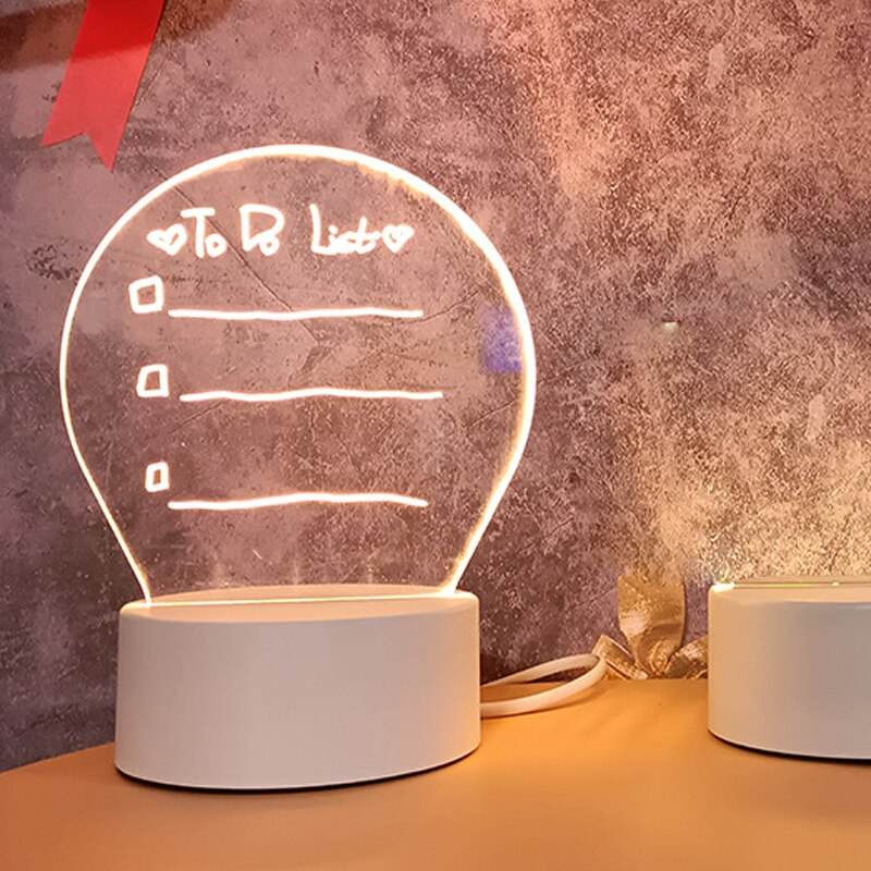 GlowWriter - Cute Kawaii LED Message Board Lamp for Bedroom, Desk & Nightstand - Customizable Light-Up Display for Notes, Quotes & Decor