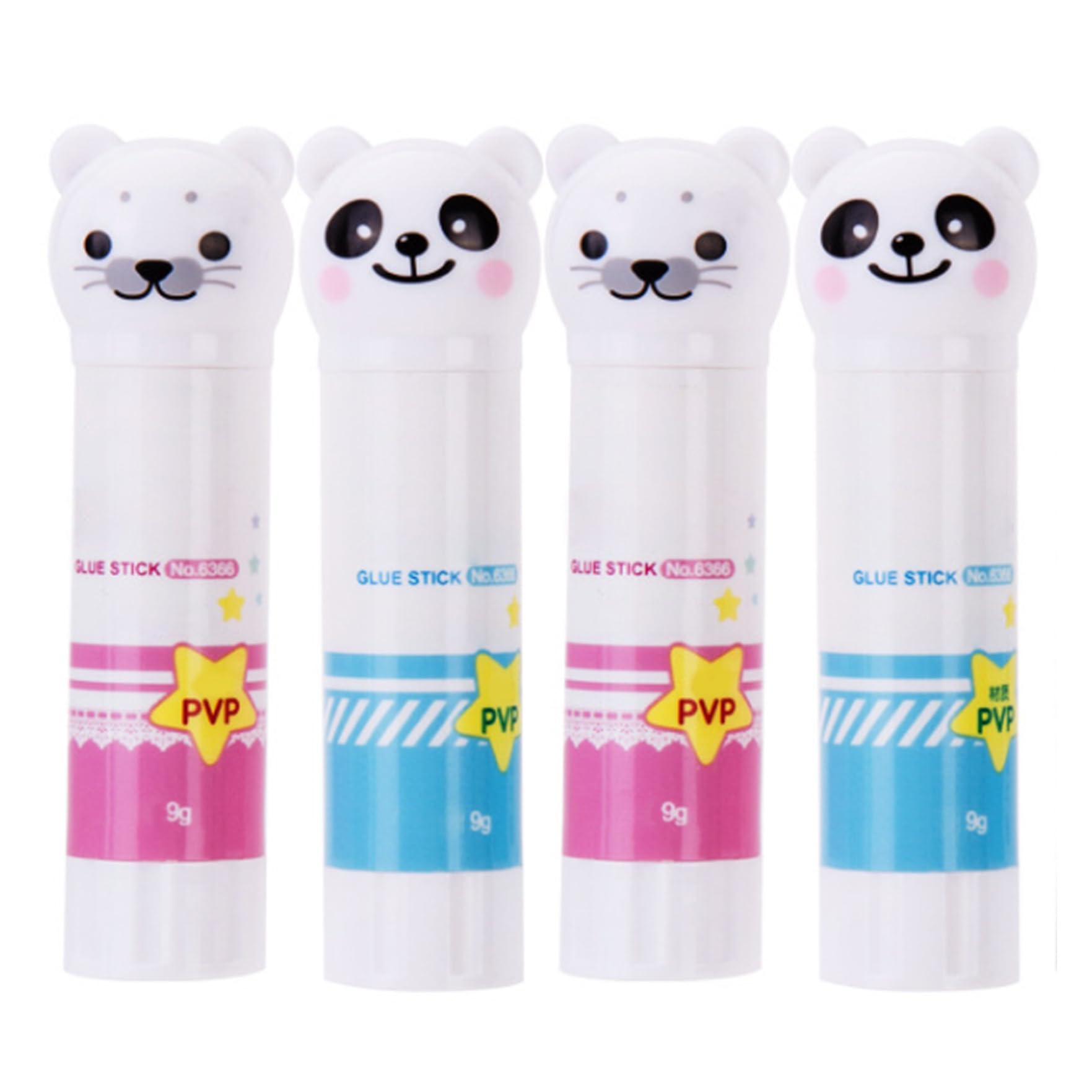 4Pcs Cute Cartoon Plastic Glue Sticks for Kids - 9 Grams Strong-Hold School Supplies for Office & Classroom - Non-Toxic Washable Adhesive for Arts, Crafts & DIY Projects