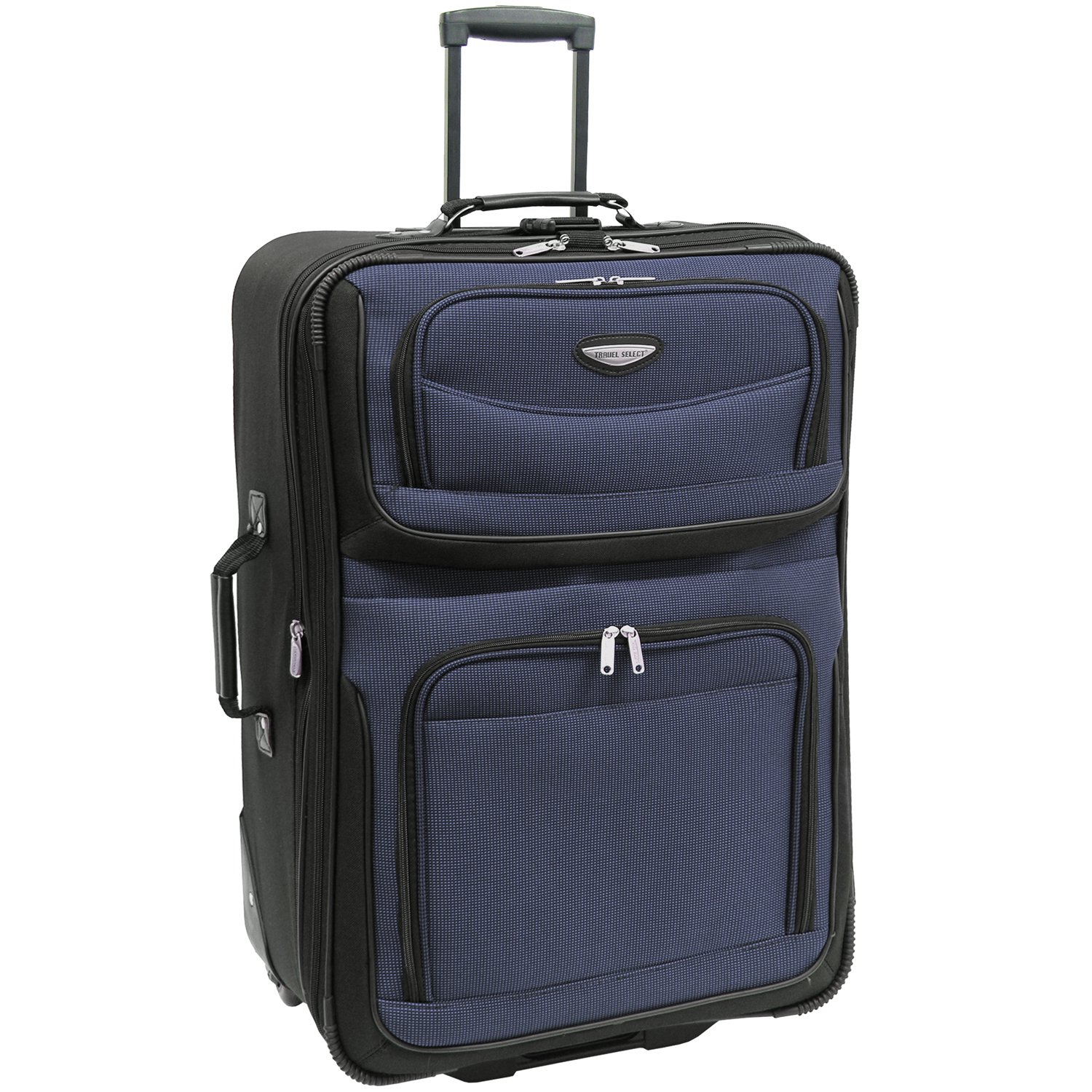 Travel Select Amsterdam Expandable Rolling Upright Luggage Set - 4-Piece Navy Blue Suitcase for International Travel & Business Trips | Durable Spinner Wheels & TSA Lock