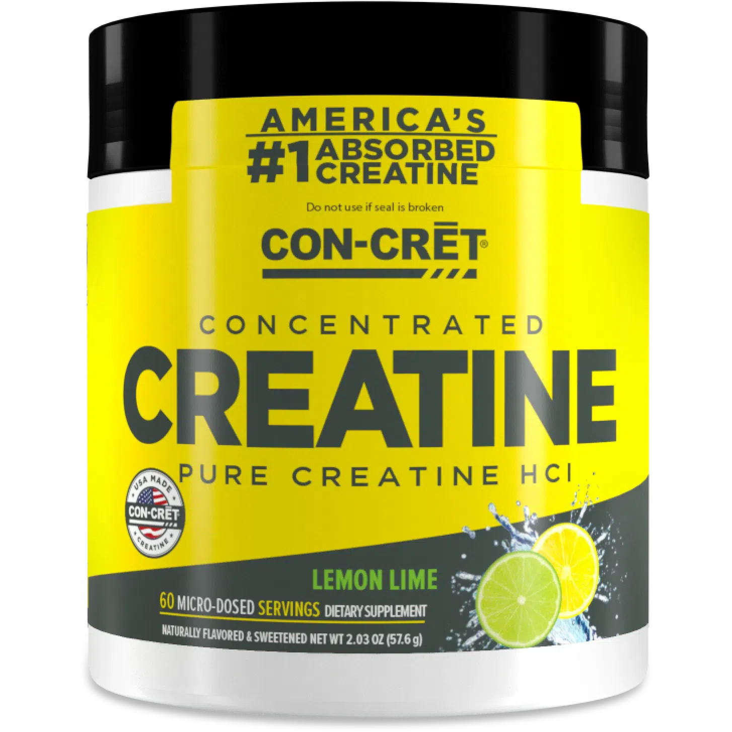 CON CRET Patented Creatine HCl Powder - Premium Muscle Building Supplement for Athletes & Bodybuilders - Supports Strength, Endurance & Recovery - Ideal for Pre & Post Workout