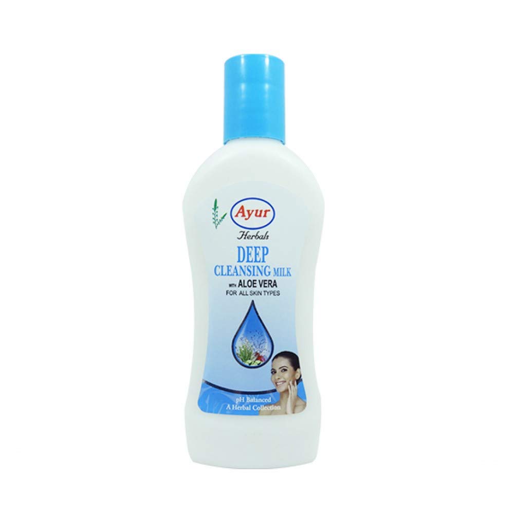 Ayur Deep Pore Cleansing Milk 200ml (Pack of 2) - Natural Ayurvedic Face Wash for Oily & Acne-Prone Skin - Gentle Daily Cleanser with Herbal Extracts - Perfect for Morning & Night Skincare Routine