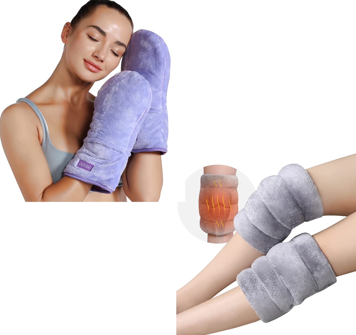 REVIX Microwavable Heating Mittens & Microwave Heating Pad for Pain Relief - Arthritis, Elbow, Muscle & Joint Warmers - 1 Pair for Hand Warmth & Comfort - Perfect for Cold Weather, Arthritis Relief & Relaxation at Home