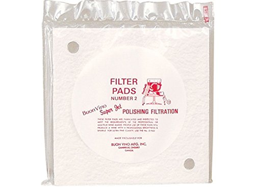 Buon Vino Super Jet Wine Purifier Filter Pads - 5-Count (Pack of 3) | #2 Polishing Filters for Wine Sediment Removal | Home Brewing & Winemaking Supplies | Filtration System Accessories for Wine Making Starter Kits | Perfect for Home Winemakers & Brewing Enthusiasts