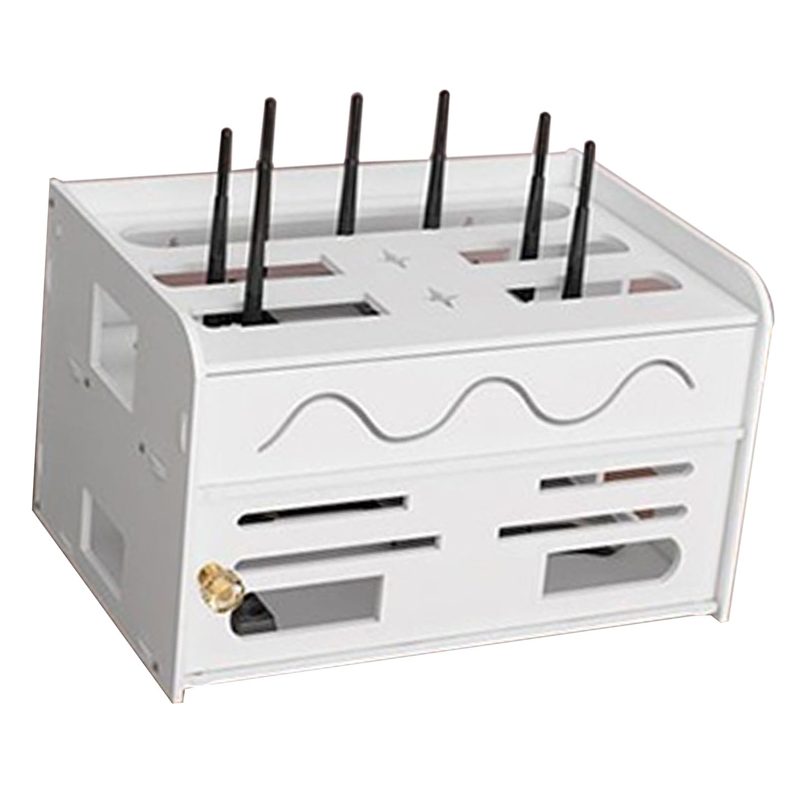 Double Layer Wireless Router Storage Box - WiFi Storage Rack & Cable Organizer Set for Home Office, No Drill Installation | Perfect for Router, Modem, Power Strip Organization