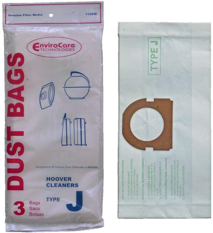 Hoover EVC114SW Replacement HEPA Filtration Bags - 3 Pack for Vacuum Cleaners | Compatible with Hoover J Style Vacuums | Ideal for Home Cleaning, Pet Hair Removal & Allergen Reduction