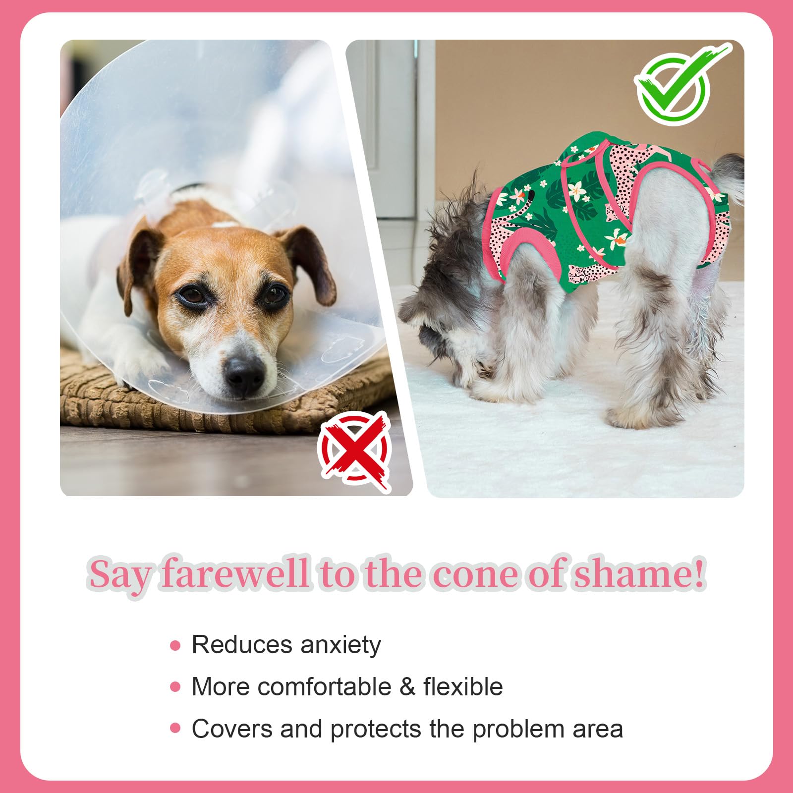 Post-Surgery Recovery Suit for Dogs - Soft & Breathable Dog Onesie for Spay/Neuter, Alternative to E-Collar & Cone - Anti-Licking Protective Wear for Small, Medium & Large Dogs - Perfect for Post-Op Care & Wound Healing