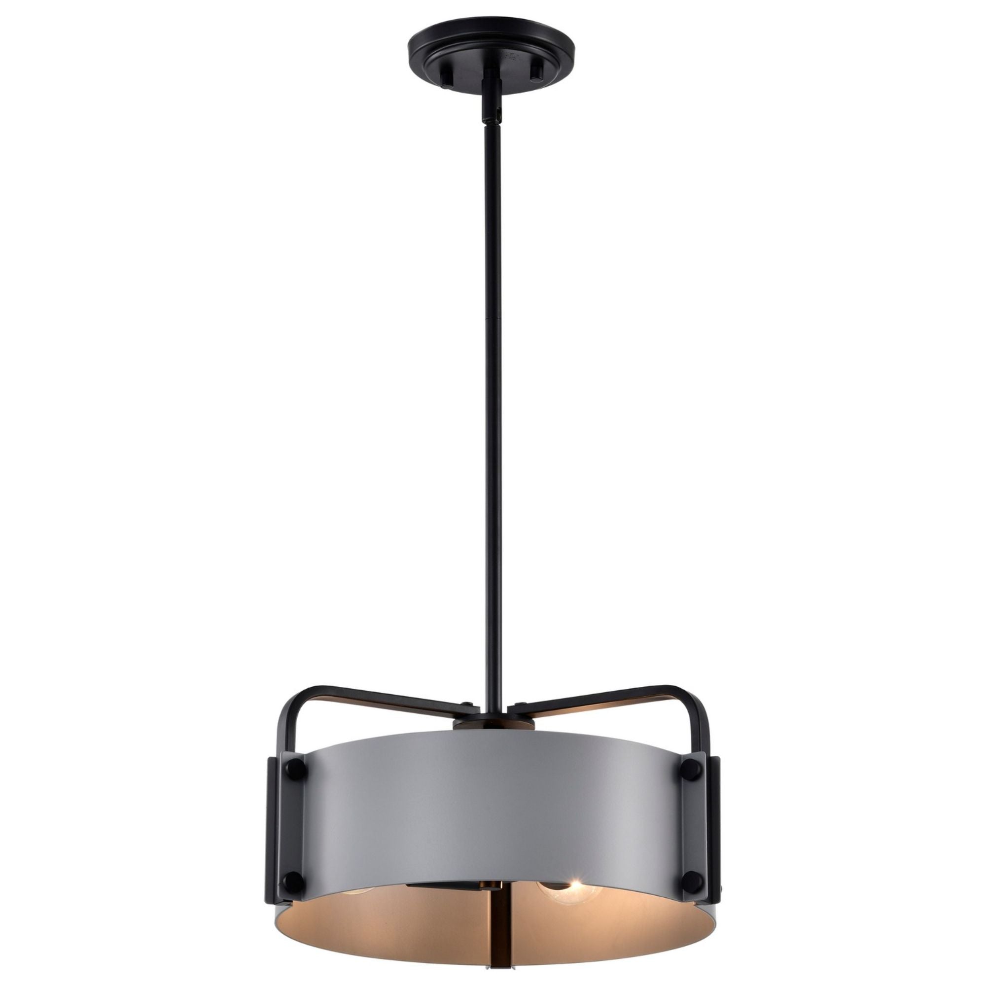 Altos 14-Inch 3-Light Pendant Light Fixture - Matte Gray & Black Finish for Kitchen Island, Dining Room, or Bedroom Lighting