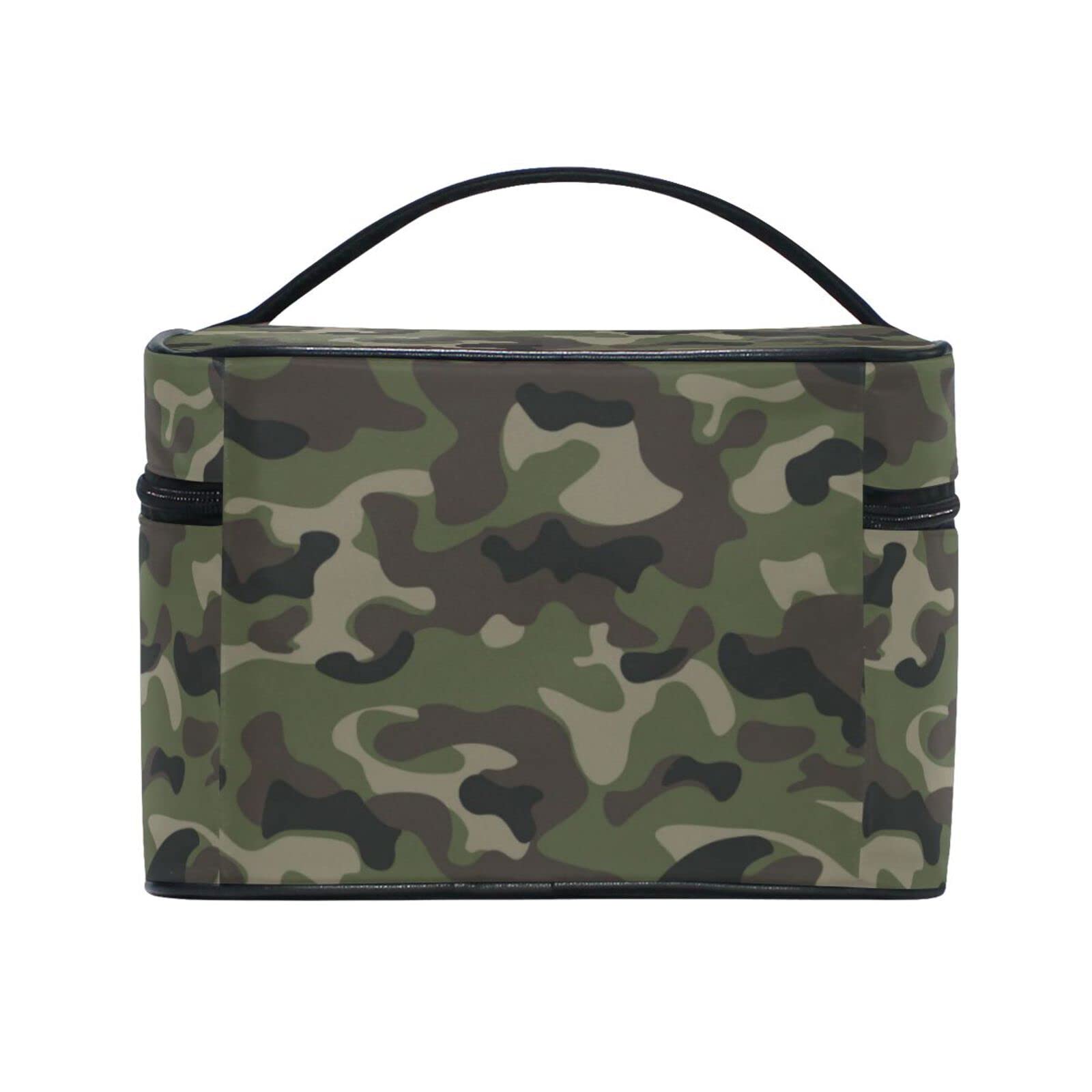 Camouflage Swamp Wild Army Cosmetic Bag Organizer - Waterproof Zippered Makeup Pouch & Toiletry Case for Women & Girls - Perfect for Travel, Camping, and Outdoor Adventures