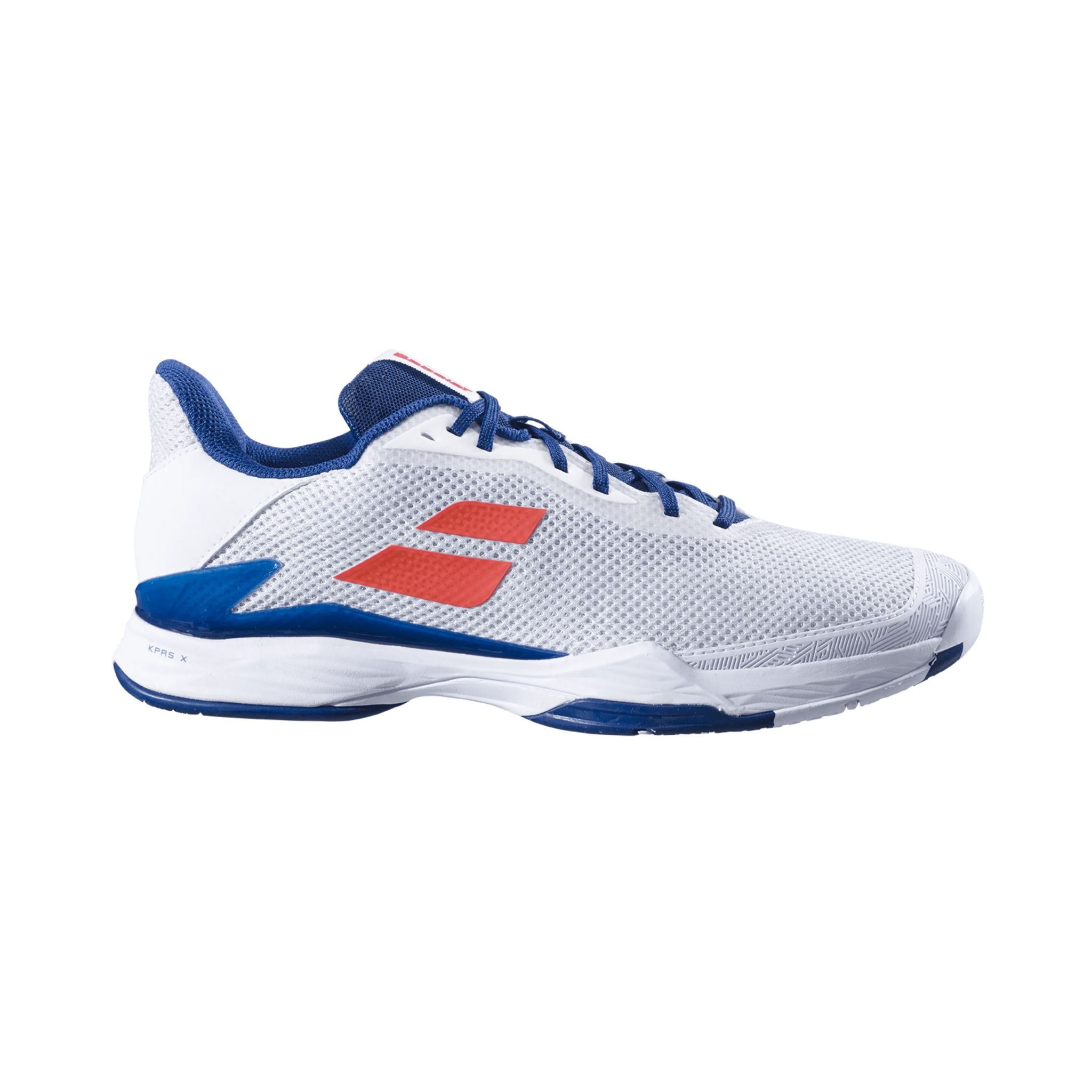 Babolat Jet Tere All Court Men's Tennis Shoes - White/Estate Blue - Lightweight & Durable for Competitive Play & Training