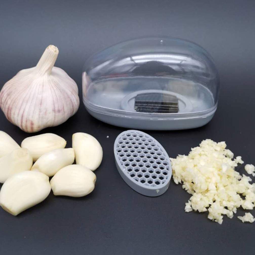 Hemoton Stainless Steel Garlic Press - Heavy Duty Garlic Mincer & Crusher for Kitchen - Easy Clean Garlic Grinder for Cooking, Salad, Pasta & More - Perfect Kitchen Gadget & Household Food Processor